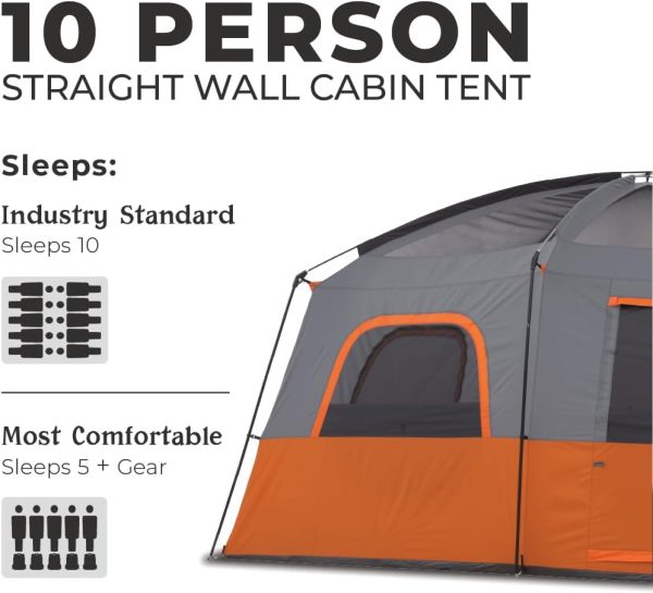 CORE Tent for Family Camping | 10 Person / 11 Person / 12 Person Large Multi Room Cabin Tents for Car Camping & Outdoor Adventures - Image 2