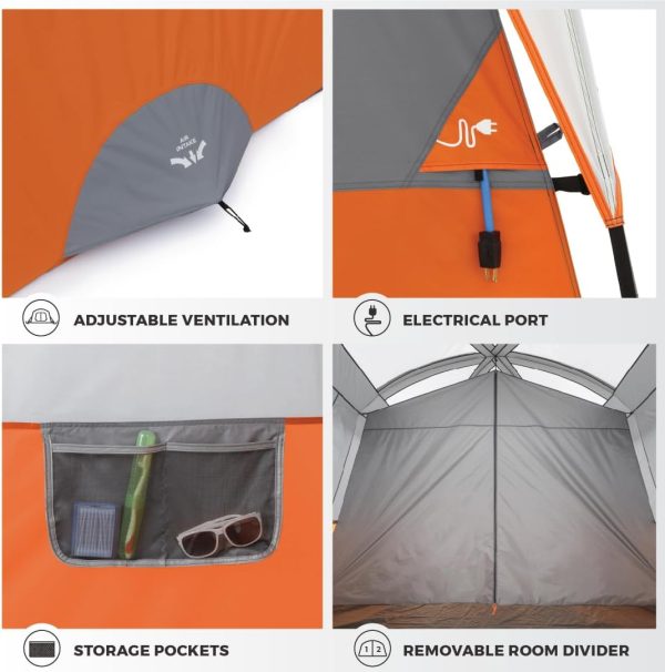 CORE Tent for Family Camping | 10 Person / 11 Person / 12 Person Large Multi Room Cabin Tents for Car Camping & Outdoor Adventures - Image 5
