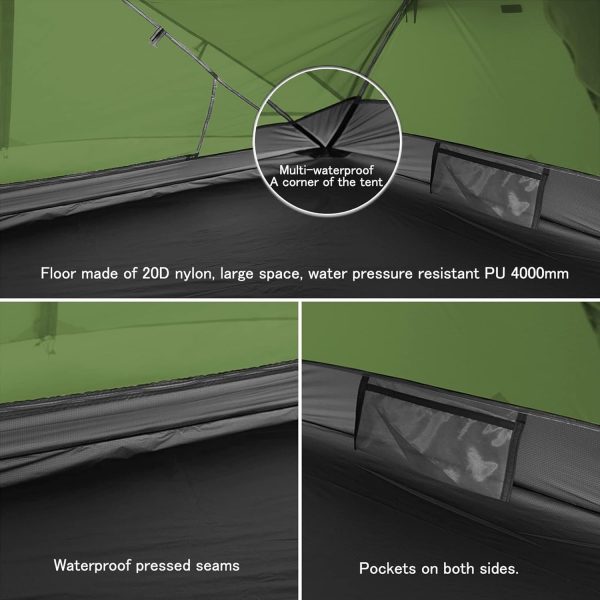 Naturehike Camping Tent, 2/3 Person Double Layer, Instant Easy Setup, Waterproof PU2000mm, 54 MPH Wind Resistance, UPF 50+, Outdoor Tent for Camping, Festivals, Backyard, Sleepovers - Image 5