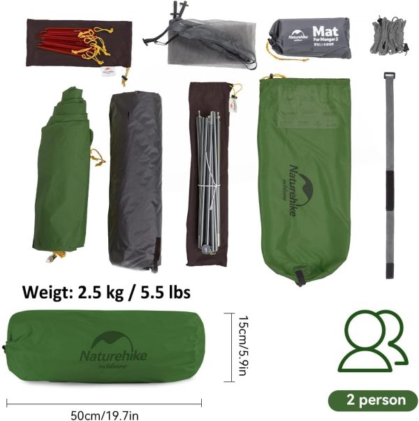 Naturehike Camping Tent, 2/3 Person Double Layer, Instant Easy Setup, Waterproof PU2000mm, 54 MPH Wind Resistance, UPF 50+, Outdoor Tent for Camping, Festivals, Backyard, Sleepovers - Image 6